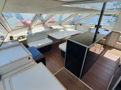 Salon of Upwind, a Custom Made Upwind 50 Eco catamaran at Trogir, Croatia