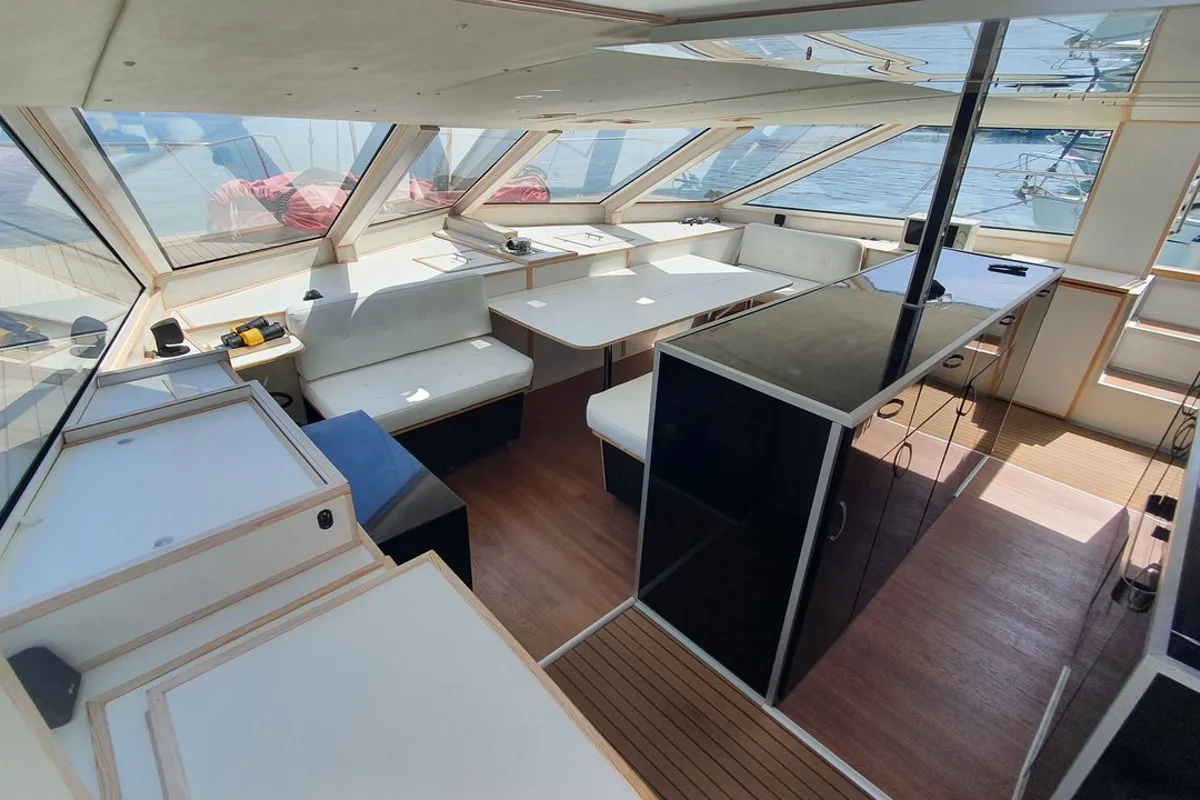 Salon of Upwind, a Custom Made Upwind 50 Eco catamaran at Trogir, Croatia