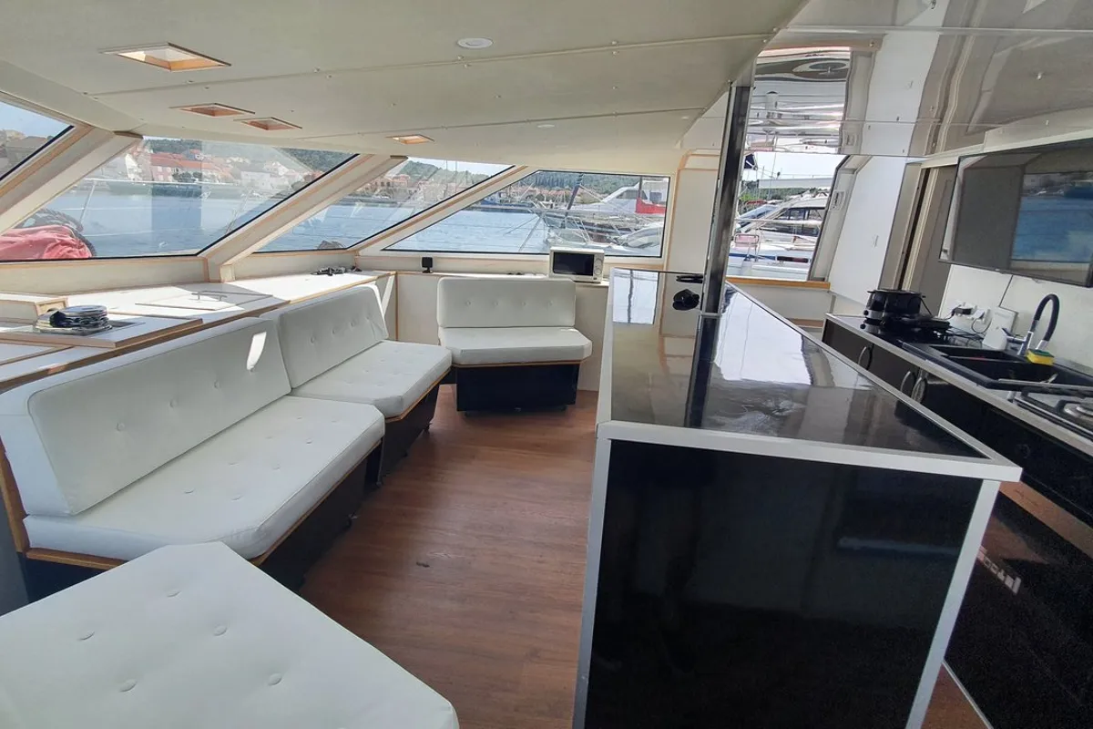 Galley of Upwind, a Custom Made Upwind 50 Eco catamaran at Trogir, Croatia