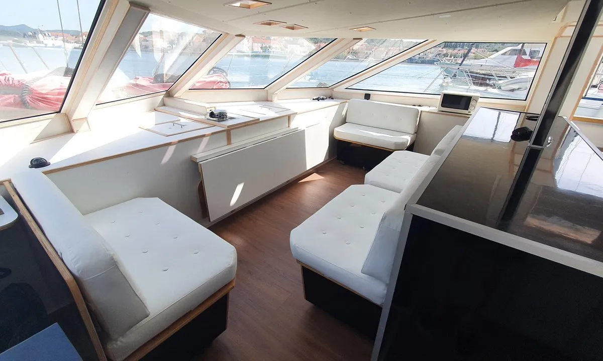 Salon of Upwind, a Custom Made Upwind 50 Eco catamaran at Trogir, Croatia