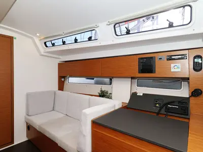 Salon of Bela, a Hanse 410 sailboat at Grad Biograd na Moru, Croatia