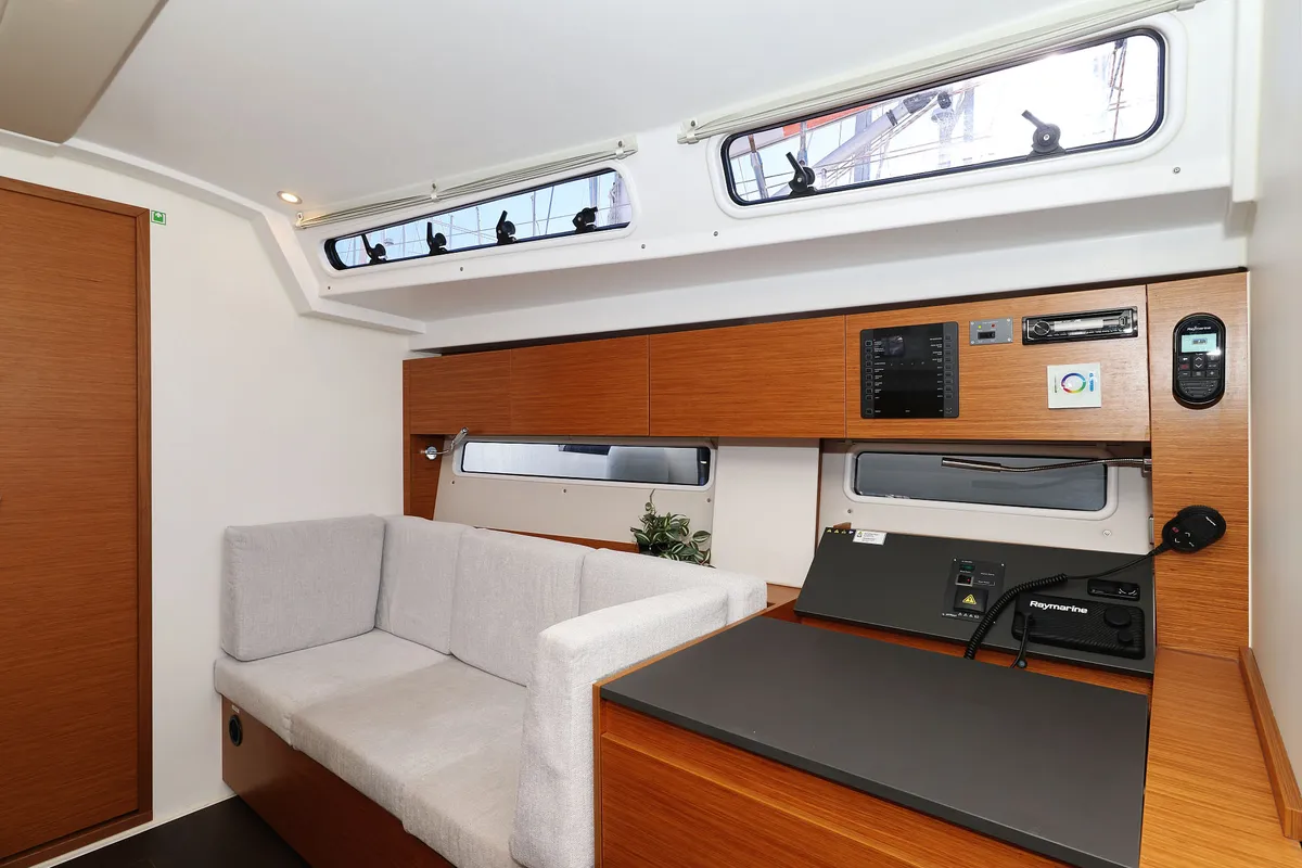 Salon of Bela, a Hanse 410 sailboat at Grad Biograd na Moru, Croatia