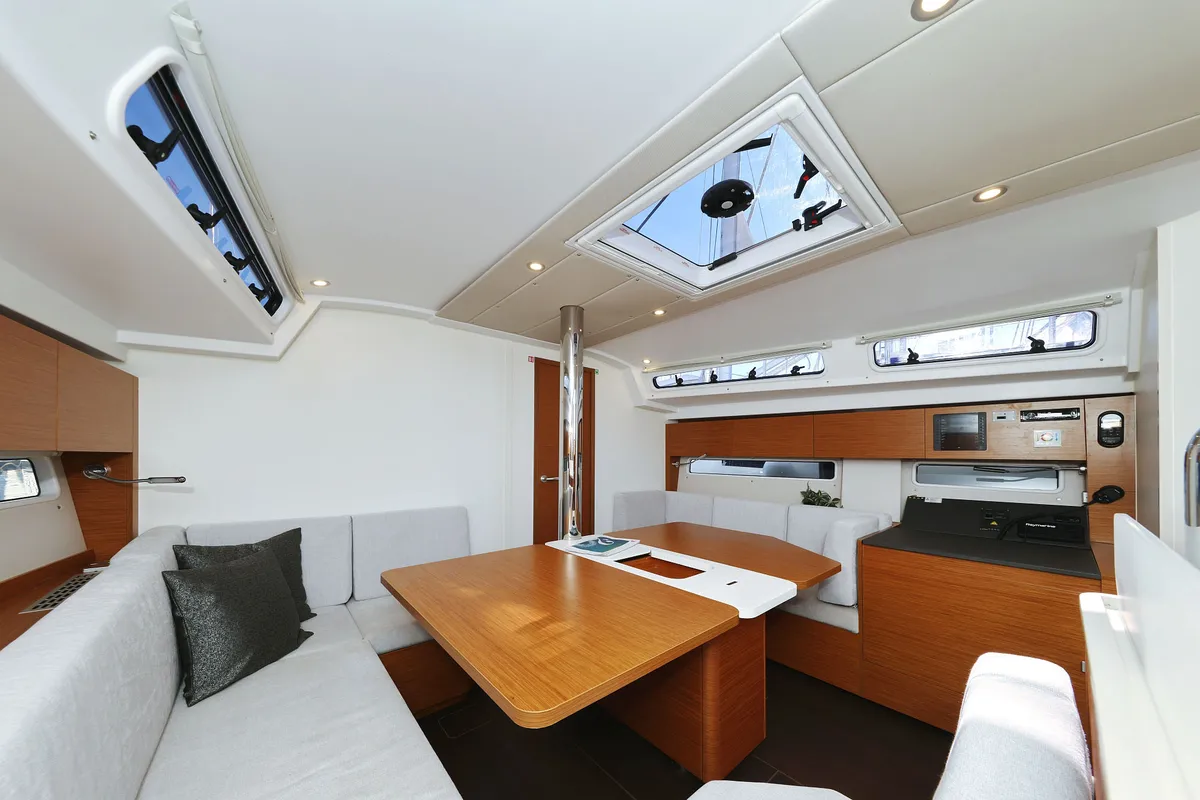 Salon of Bela, a Hanse 410 sailboat at Grad Biograd na Moru, Croatia