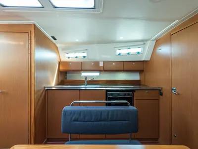 Galley of Deneb, a Bavaria 40 Cruiser sailboat at Kavala, Greece