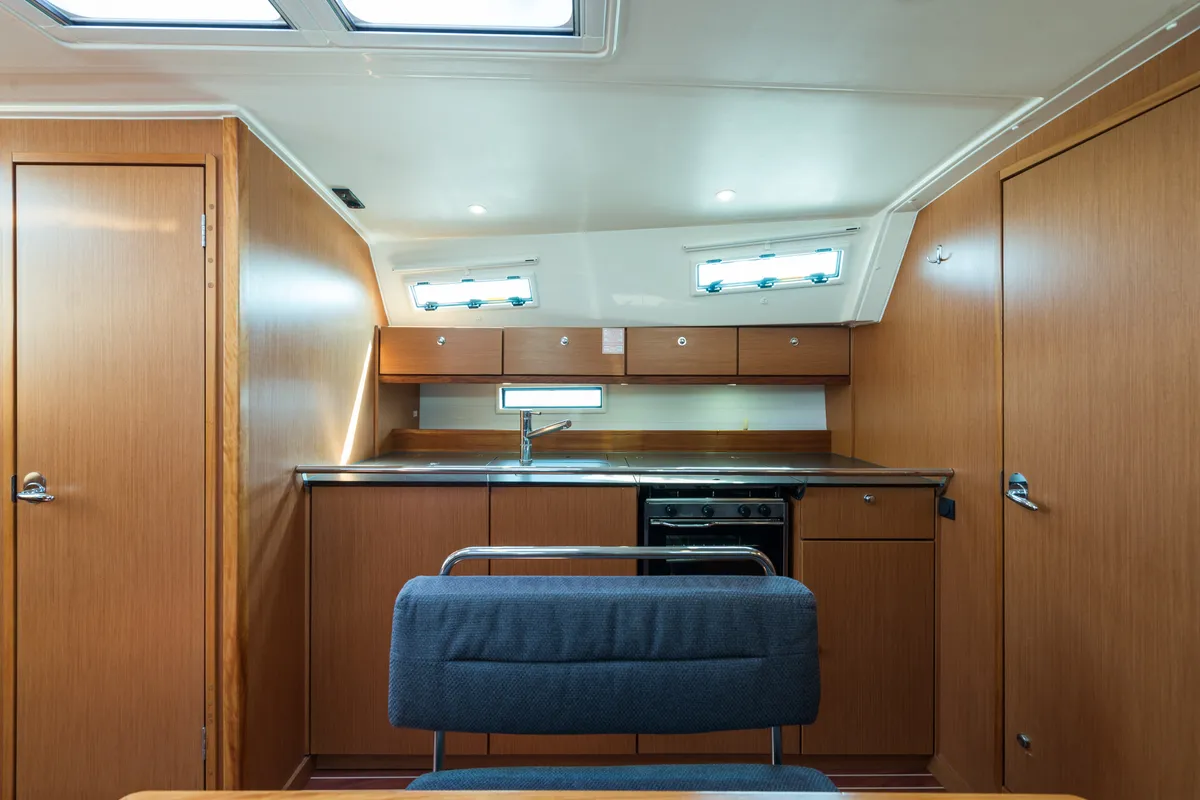 Galley of Deneb, a Bavaria 40 Cruiser sailboat at Kavala, Greece