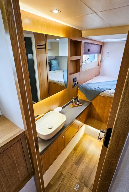 Head on October, a Mazarin 55 catamaran at Seget Donji, Croatia