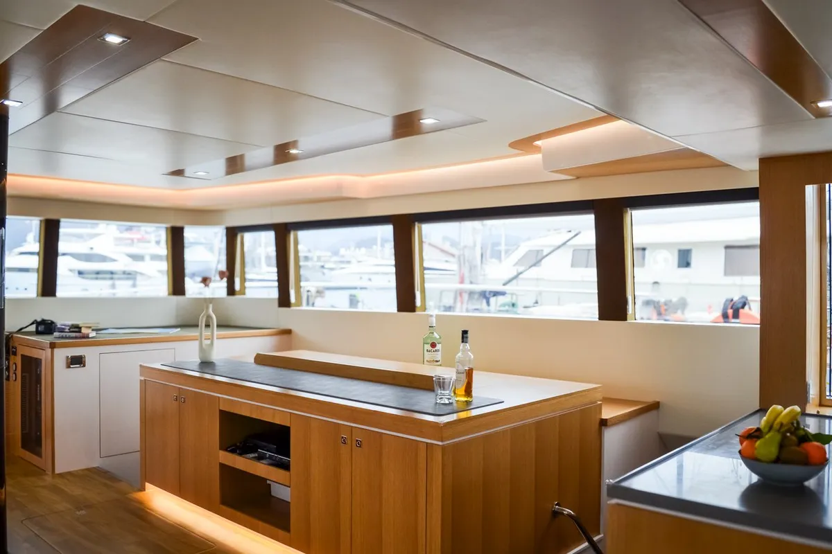 Salon of October, a Mazarin 55 catamaran at Seget Donji, Croatia