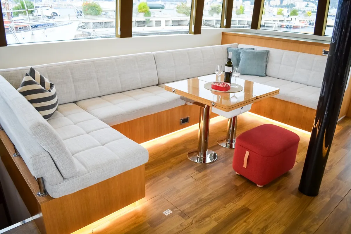 Galley of October, a Mazarin 55 catamaran at Seget Donji, Croatia