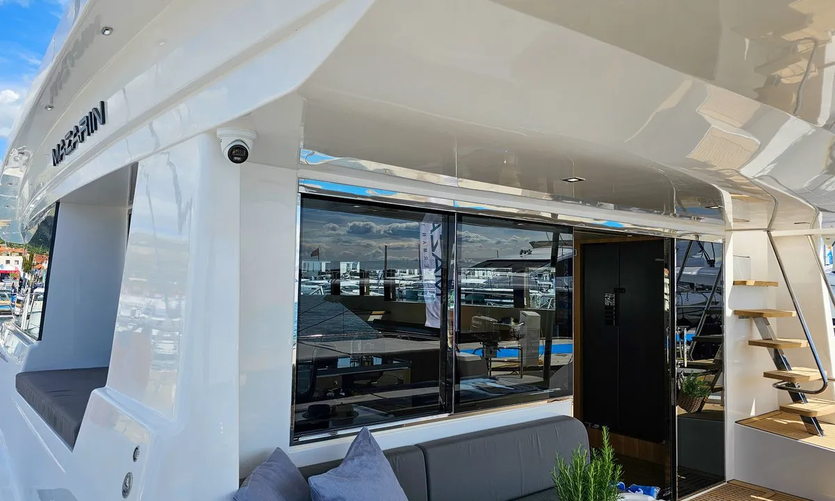 Deck of October, a Mazarin 55 catamaran at Seget Donji, Croatia