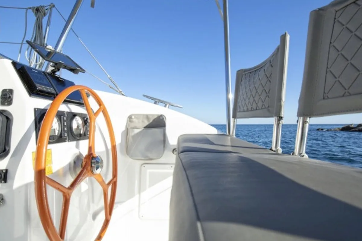 Cockpit of Team Let's Go, a Excess 11 - 4 + 1 + 1 cab. catamaran at Mytikas, Greece