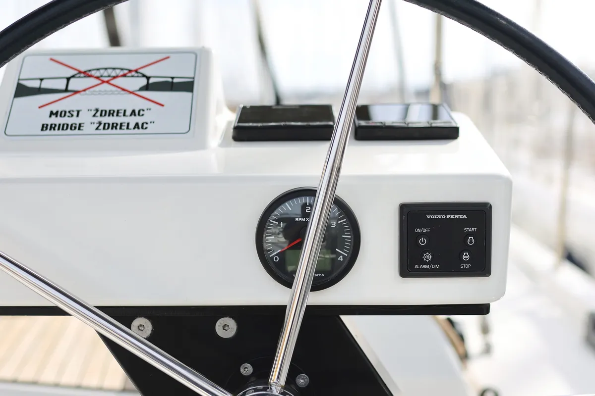 Cockpit of Cupid, a Dufour 470 sailboat at Općina Sukošan, Croatia