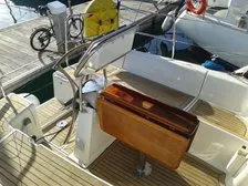 Cockpit of Mentholad, a Dufour 365 GL sailboat at Sant Antoni de Portmany, Spain