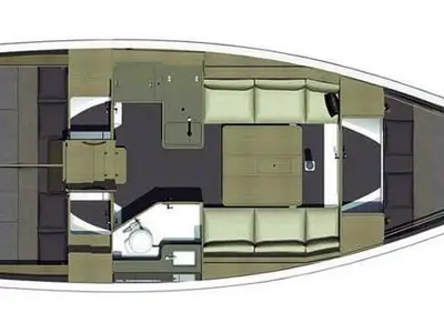 Floor plan of Georgia, a Dufour 350 Grand Large sailboat at Municipal Unit of Rhodes, Greece
