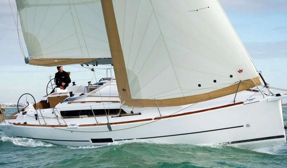 Exterior view of Georgia, a Dufour 350 Grand Large sailboat at Municipal Unit of Rhodes, Greece