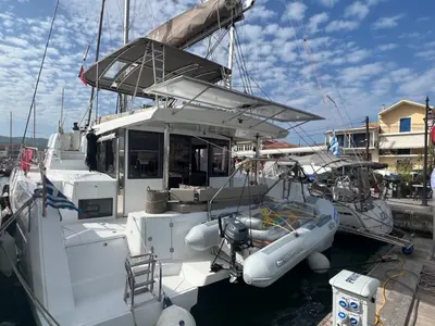 Salon of Bali 4.4, a Bali 4.4 catamaran at Municipal Unit of Lefkada, Greece