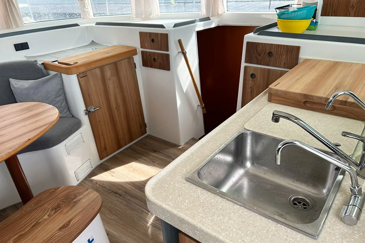Salon of Relax, a Lagoon 380 S2 catamaran at Punat, Croatia