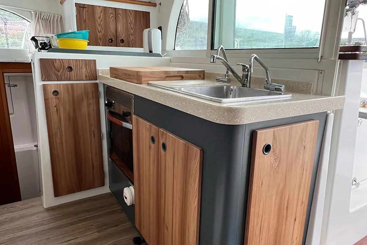 Galley of Relax, a Lagoon 380 S2 catamaran at Punat, Croatia