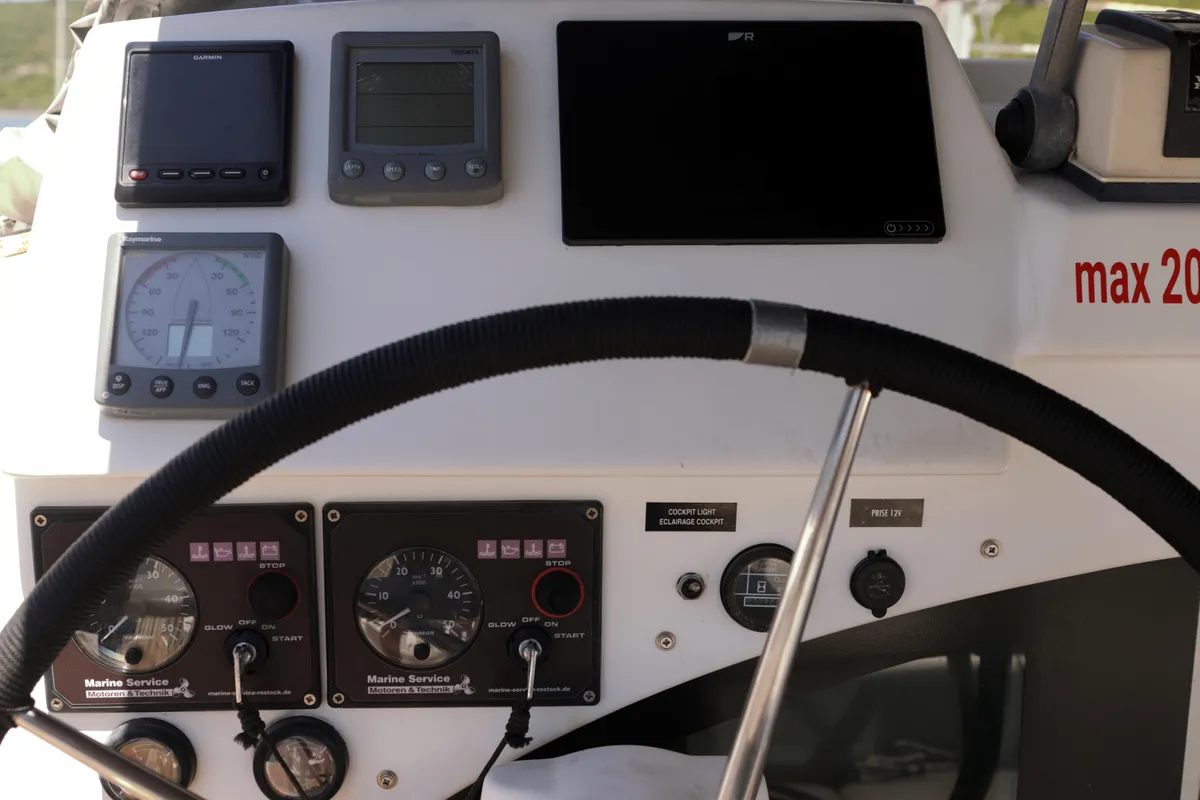 Cockpit of Relax, a Lagoon 380 S2 catamaran at Punat, Croatia