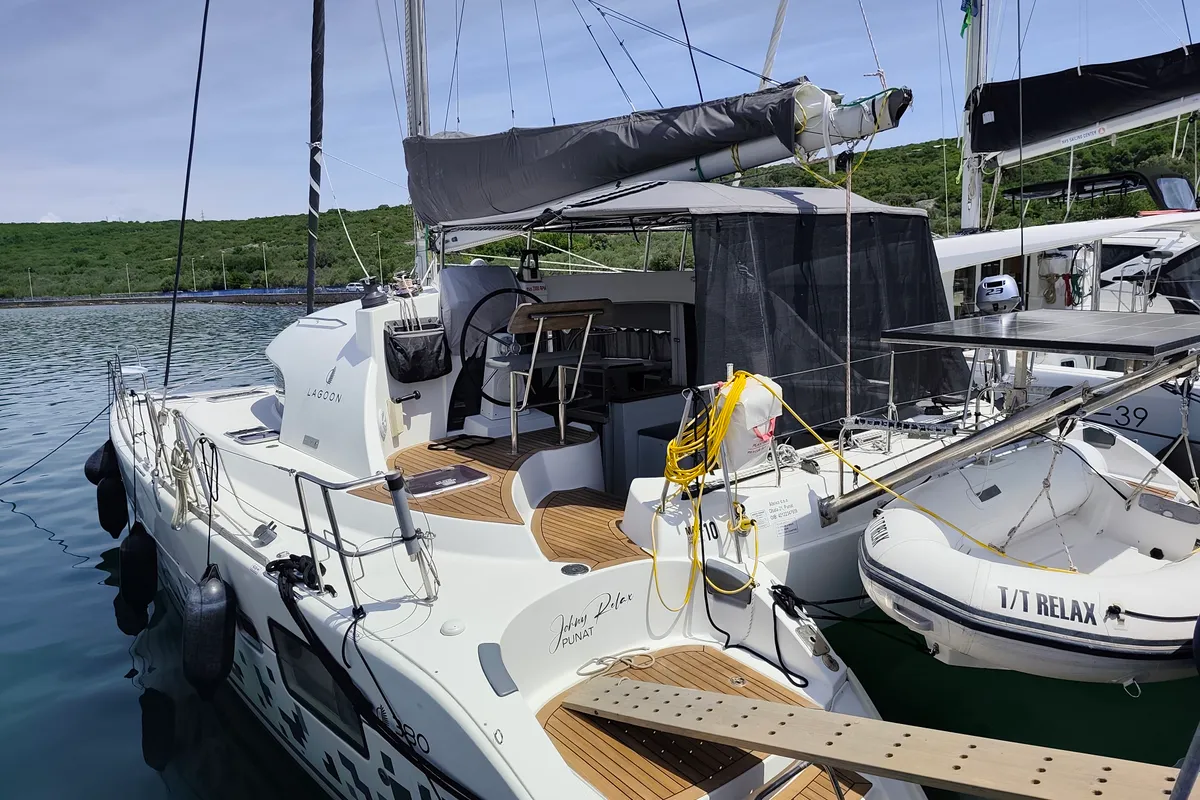 Relax, a Lagoon 380 S2 catamaran at Punat, Croatia