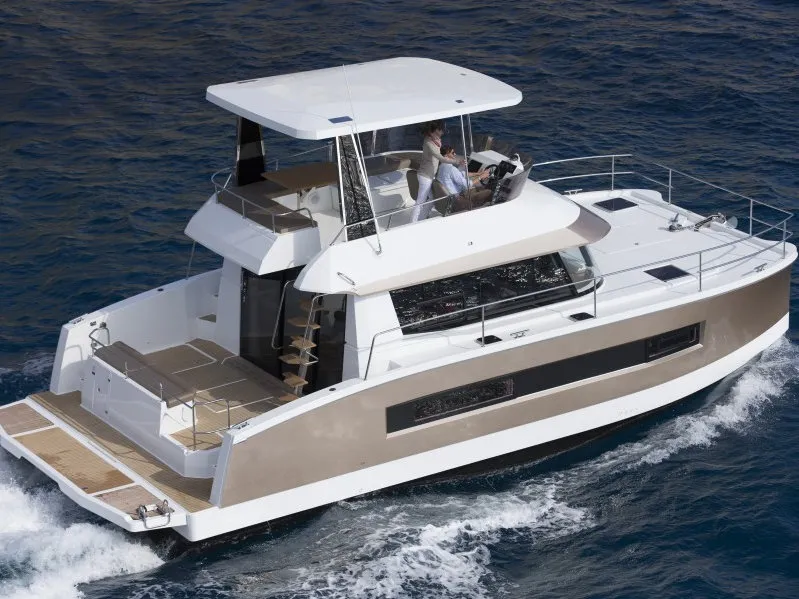 Exterior view of Dream Star, a Fountaine Pajot MY37 catamaran at Primošten, Croatia