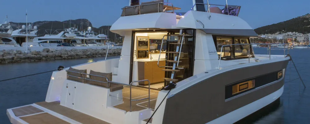 Deck of Dream Star, a Fountaine Pajot MY37 catamaran at Primošten, Croatia
