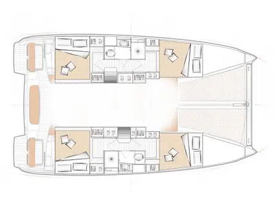 Floor plan of DAY DREAMER V, a Excess 11 catamaran at Đuraševići, Montenegro