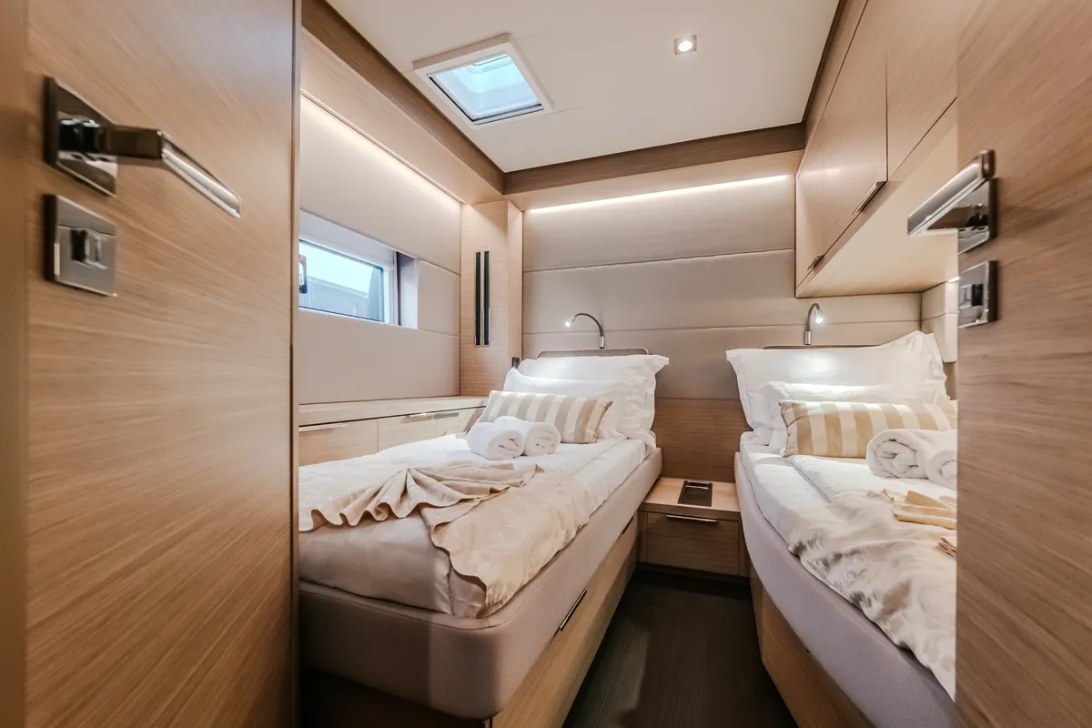 Cabin on Tri Wing, a Lagoon 55 catamaran at Grad Kaštela, Croatia