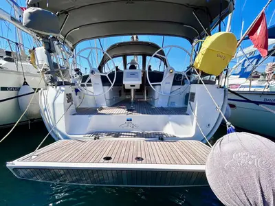 Cockpit of Enjoy the Silence, a Bavaria Cruiser 37 sailboat at Fethiye, Turkey