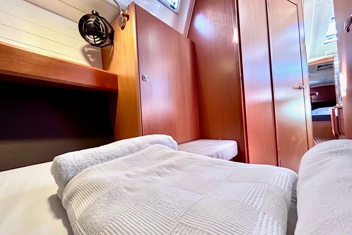 Cabin on Enjoy the Silence, a Bavaria Cruiser 37 sailboat at Fethiye, Turkey