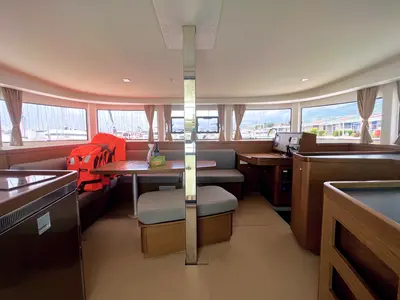 Salon of Love Hunter, a Lagoon 42 catamaran at Grad Kaštela, Croatia
