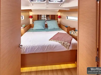 Cabin on Kiwi, a Jeanneau Sun Odyssey 440 sailboat at Biograd na Moru, Croatia