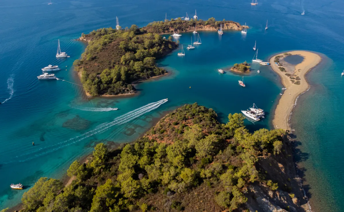 Exterior view of ProntoSail, a Aventura 37 catamaran at Fethiye, Turkey
