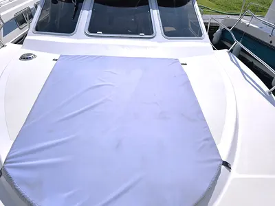 Deck of Persephone, a Gulet Tarpon 37 DP motorboat at Lübz, Germany