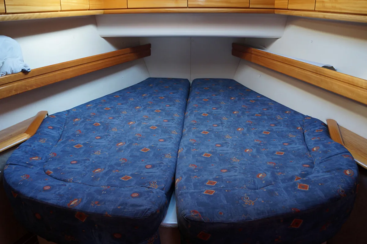 Cabin on Aegle, a Bavaria 46 Cruiser sailboat at Volos, Greece