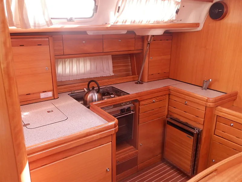 Galley of Aegle, a Bavaria 46 Cruiser sailboat at Volos, Greece