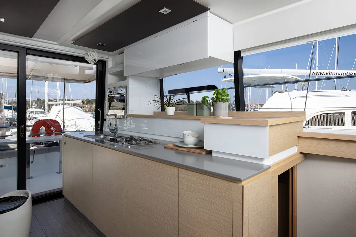 Galley of Mare Tortuga, a Fountaine Pajot MY 37 catamaran at Općina Medulin, Croatia