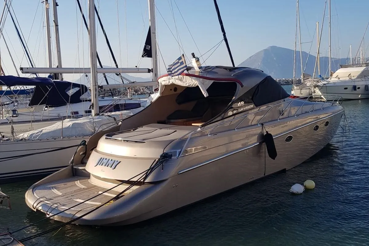 Exterior view of Jimmy, a Gulet x-reuse motorboat at Sami Municipal Unit, Greece