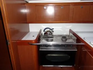 Galley of Beleza, a Beneteau Oceanis 37 sailboat at Toulon, France