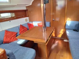 Salon of Beleza, a Beneteau Oceanis 37 sailboat at Toulon, France