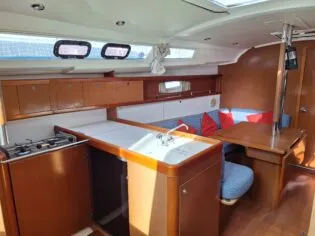 Galley of Beleza, a Beneteau Oceanis 37 sailboat at Toulon, France