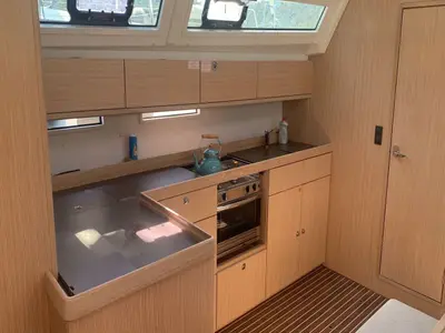 Galley of Hera, a Bavaria Cruiser 46 sailboat at Fethiye, Turkey