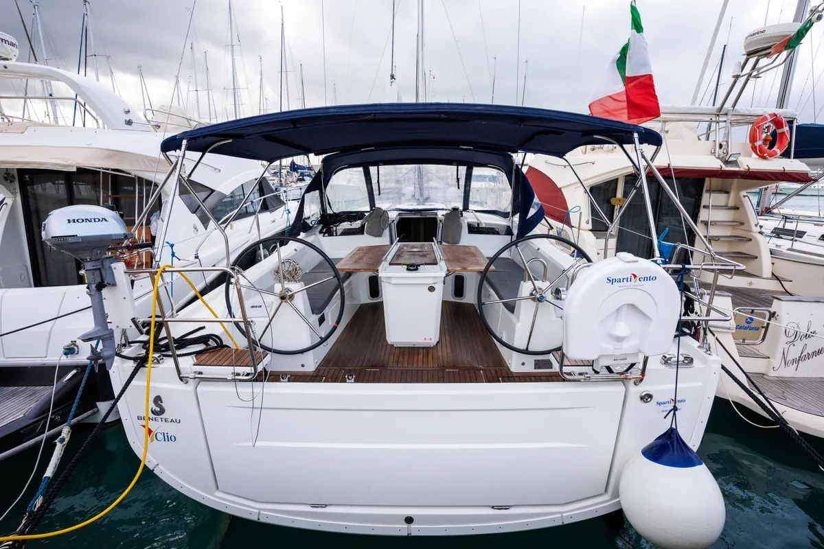 Exterior view of Clio, a Beneteau Oceanis 40.1 sailboat at Rosignano Solvay, Italy