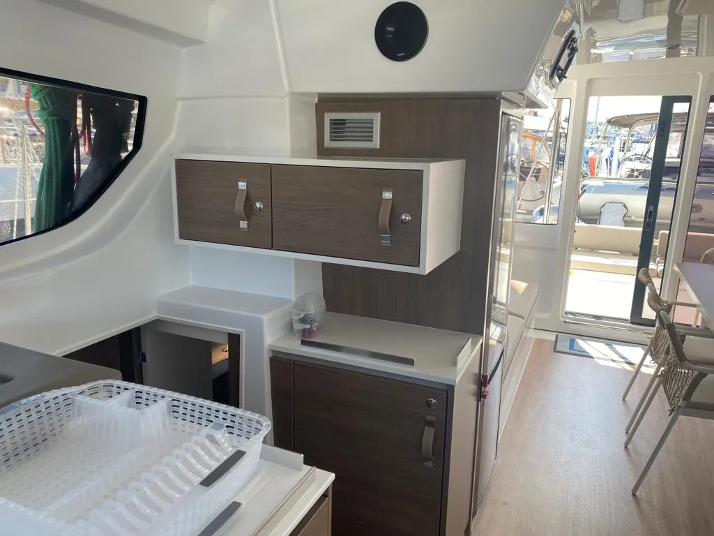 Galley of Free Flow, a Bali Catspace catamaran at Grad Šibenik, Croatia