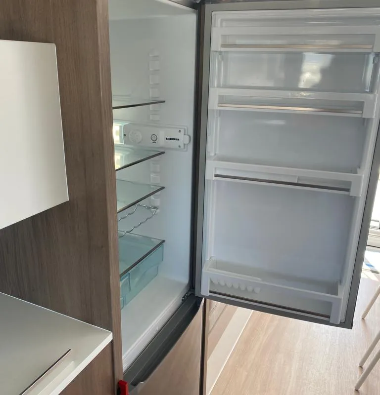 Galley of Free Flow, a Bali Catspace catamaran at Grad Šibenik, Croatia