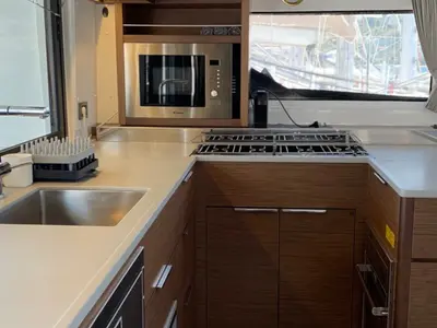 Galley of Espabila, a Lagoon 46 catamaran at Skiathos, Greece