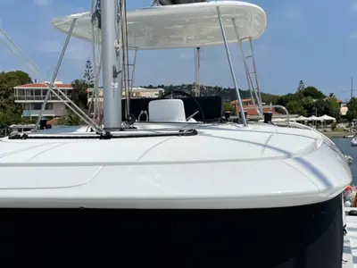 Deck of Espabila, a Lagoon 46 catamaran at Skiathos, Greece