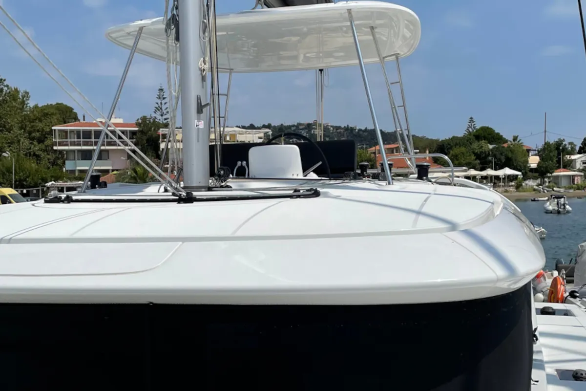 Deck of Espabila, a Lagoon 46 catamaran at Skiathos, Greece