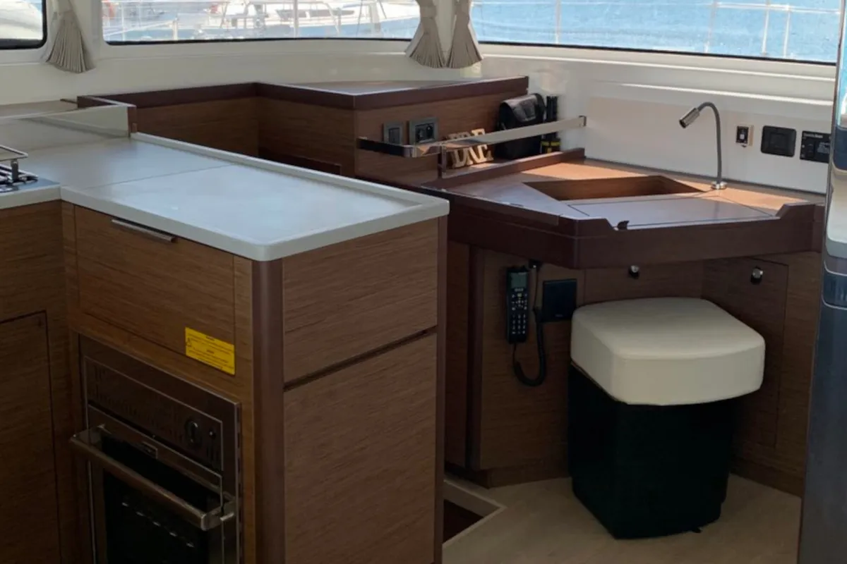 Galley of Espabila, a Lagoon 46 catamaran at Skiathos, Greece