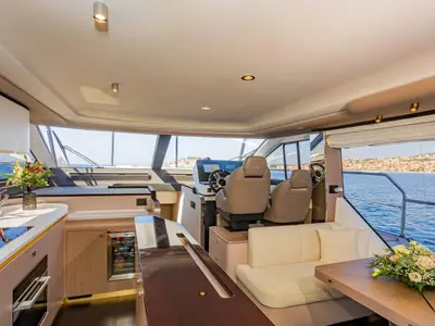 Salon of Genesis, a Azimut 60 Fly motor yacht at Primošten, Croatia