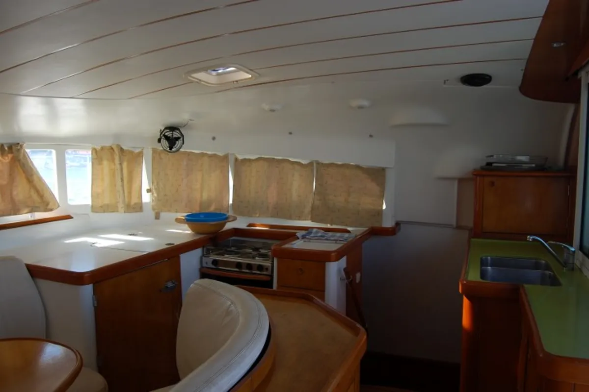 Galley of Sofia Cuba, a Lagoon 410 catamaran at Cienfuegos, Cuba